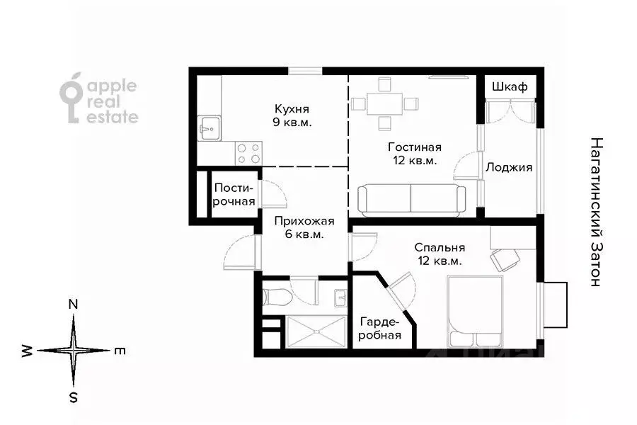 2-к кв. Москва ул. Корабельная, 17к3 (47.0 м) - Фото 2
