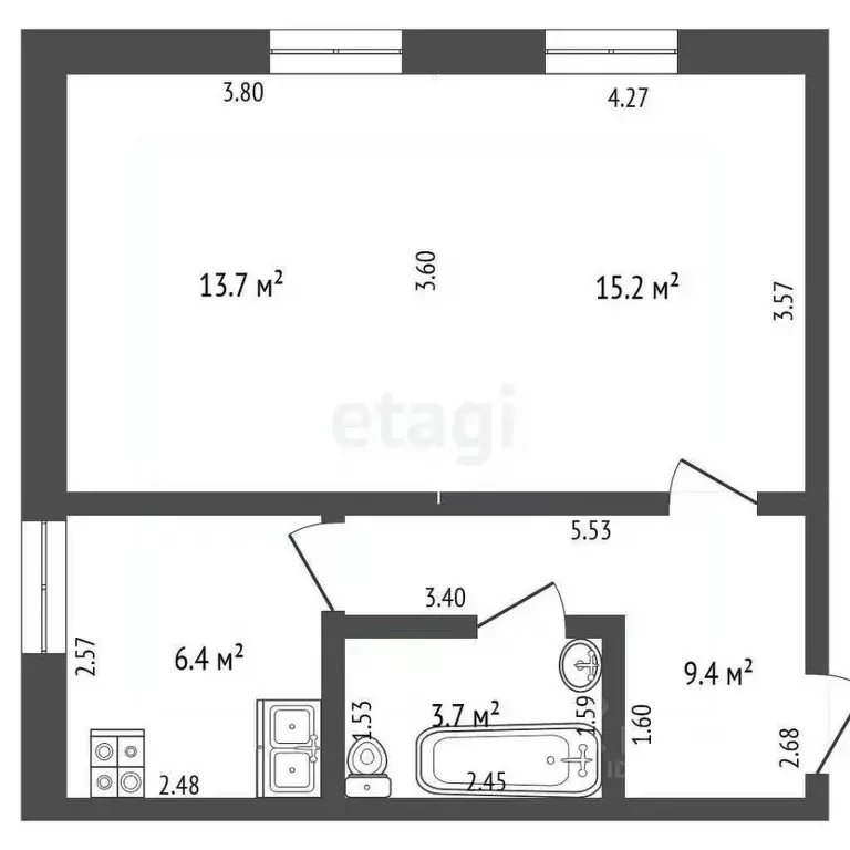 2-к кв. Самарская область, Самара просп. Юных Пионеров, 147 (49.5 м) - Фото 1