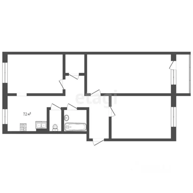 3-к кв. Ямало-Ненецкий АО, Ноябрьск Советская ул., 98А (65.8 м) - Фото 2