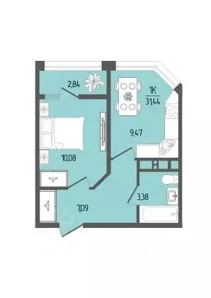 1-к кв. Адыгея, Тахтамукайский район, Старобжегокайское с/пос, Новая ... - Фото 1