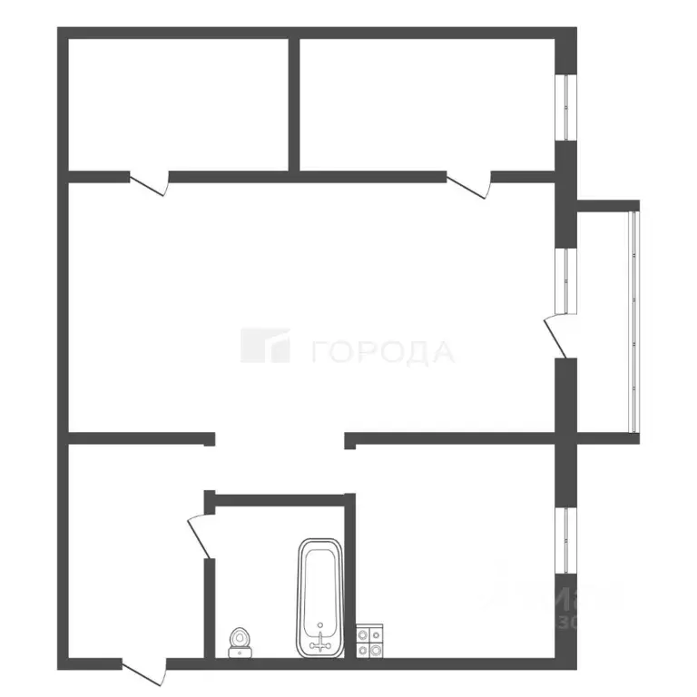 2-к кв. Кемеровская область, Новокузнецк ул. 40 лет ВЛКСМ, 64 (43.3 м) - Фото 2