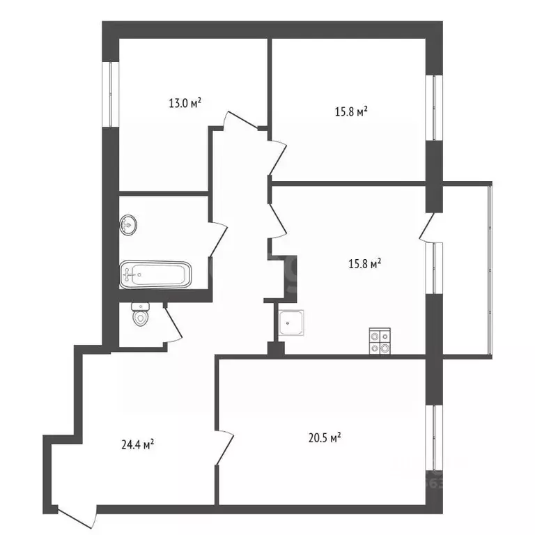 3-к кв. Воронежская область, Воронеж Московский просп., 147 (98.0 м) - Фото 2