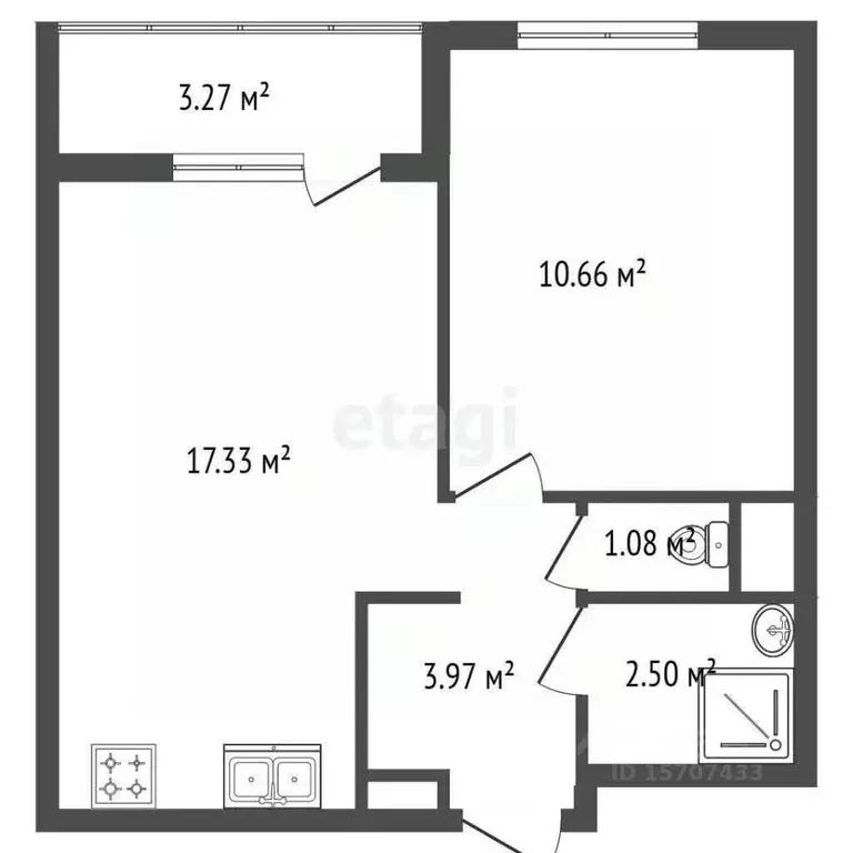 1-к кв. Ленинградская область, Мурино Всеволожский район, ул. ... - Фото 2