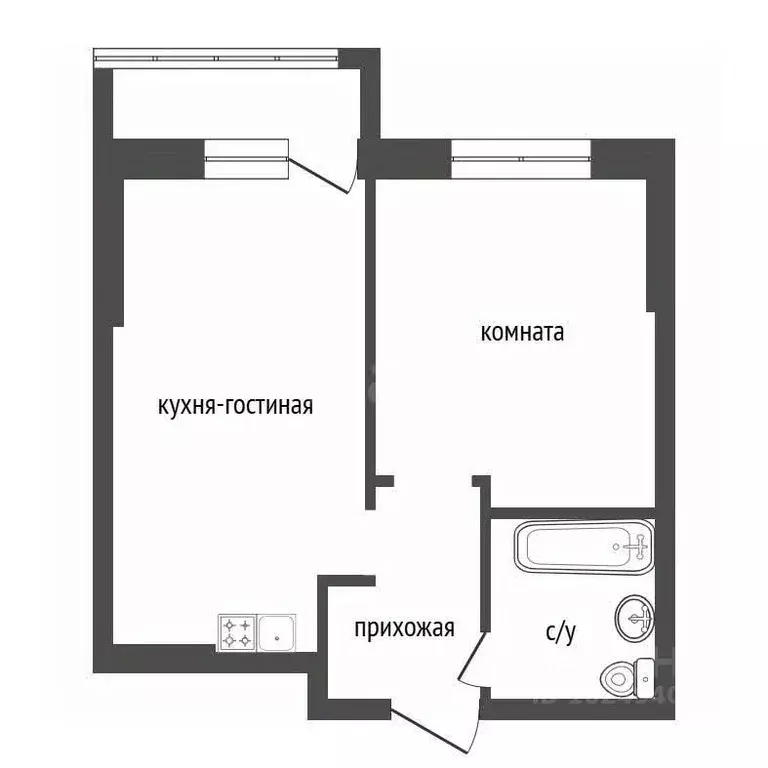 2-к кв. Башкортостан, Уфа ул. Бородинская, 20 (30.72 м) - Фото 2