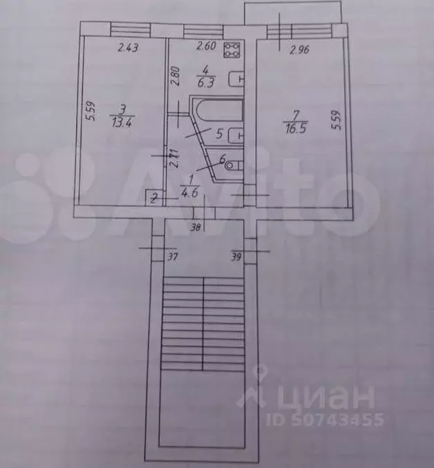 2-к кв. Новгородская область, Боровичи Ленинградская ул., 47 (44.0 м) - Фото 1
