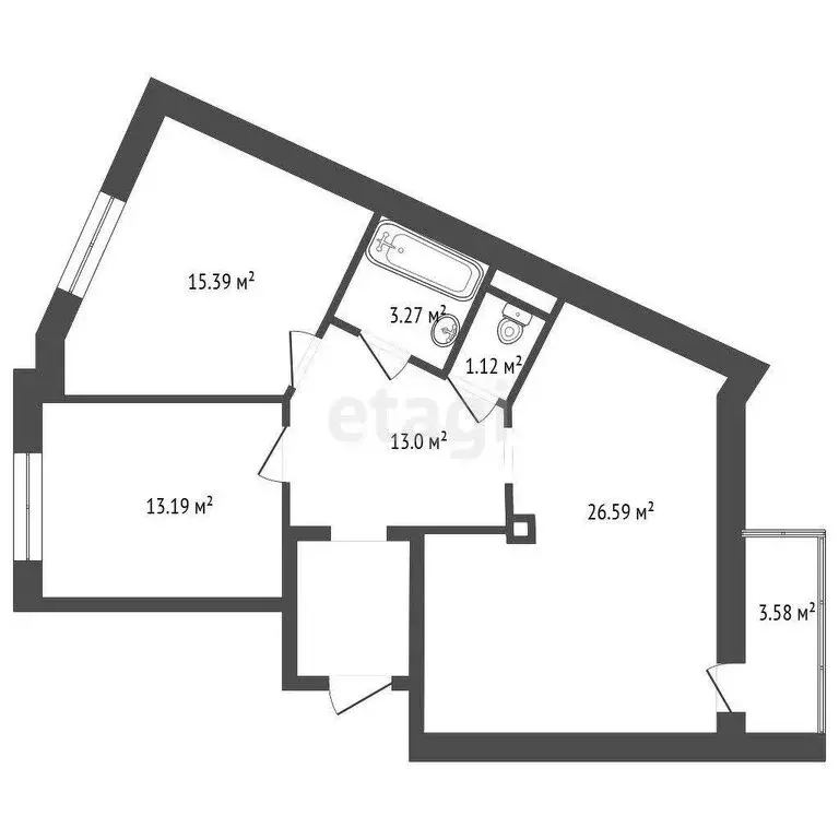 3-комнатная квартира: Кудрово, Областная улица, 1 (73 м) - Фото 0