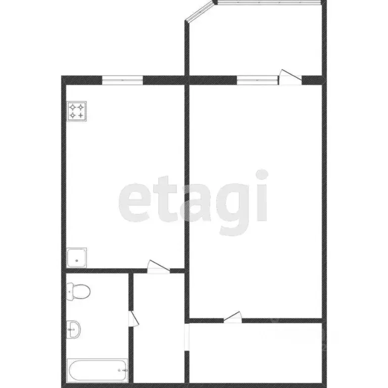 1-к кв. Ханты-Мансийский АО, Сургут ул. Крылова, 26 (43.8 м) - Фото 1