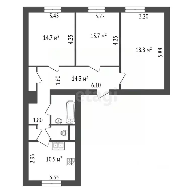 Комната Санкт-Петербург Новочеркасский просп., 47К2 (15.0 м) - Фото 2