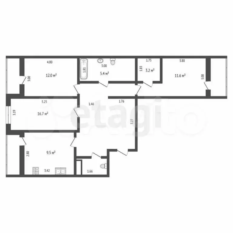 3-к. квартира, 81 м, 2/17 эт. - Фото 0