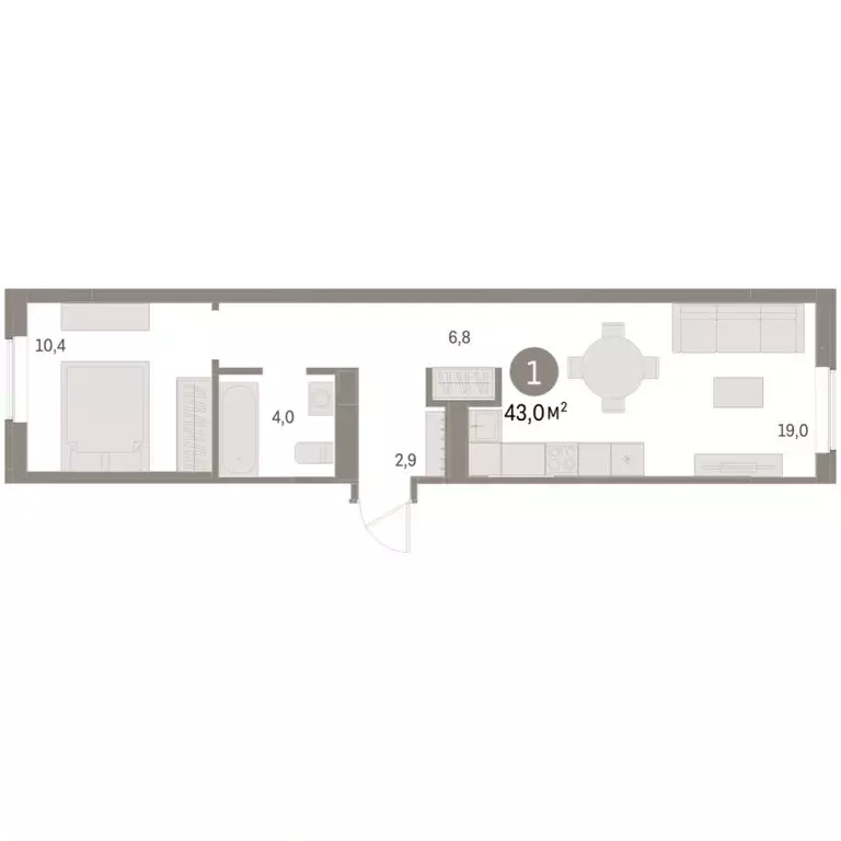 1-комнатная квартира: Курган, жилой район Центральный, ЖК Дом Кино ... - Фото 2