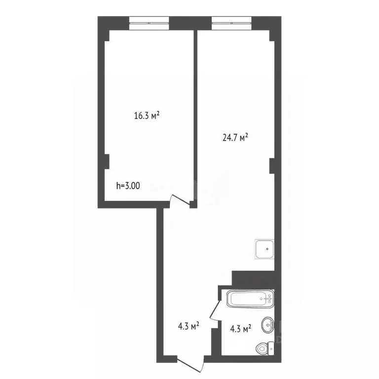 2-к кв. Красноярский край, Красноярск ул. 40 лет Победы, 2 (49.6 м) - Фото 1