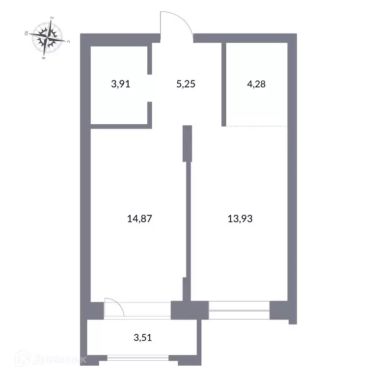 Продаётся квартира-студия, 44 м - Фото 1