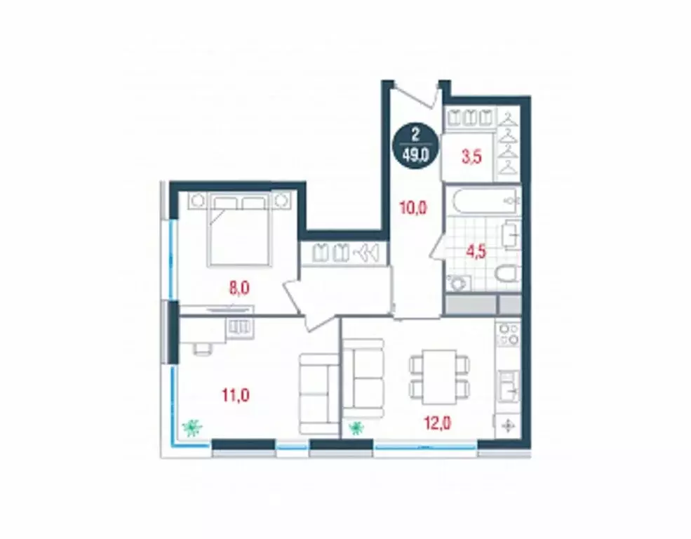 2-комнатная квартира: Москва, Кавказский бульвар, 51 (49 м) - Фото 0
