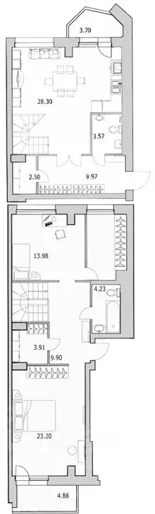 2-к кв. Санкт-Петербург ул. Кустодиева, 7к1 (112.7 м) - Фото 1