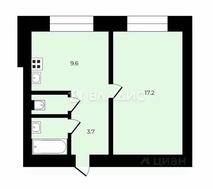 1-к кв. Санкт-Петербург, Санкт-Петербург, Пушкин Школьная ул., 23 ... - Фото 2