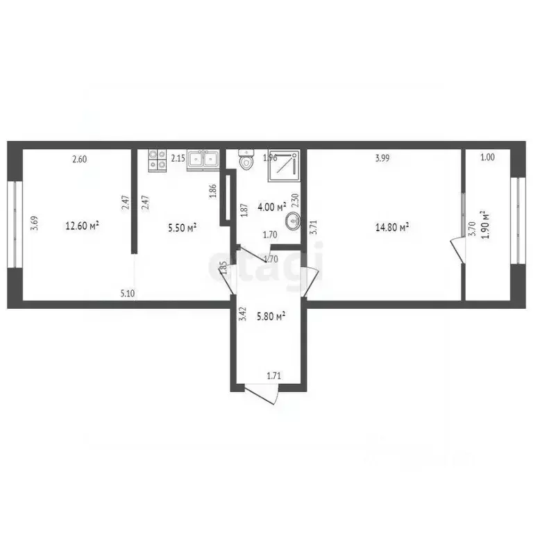 1-к кв. Севастополь ш. Лабораторное, 33к2 (42.7 м) - Фото 1