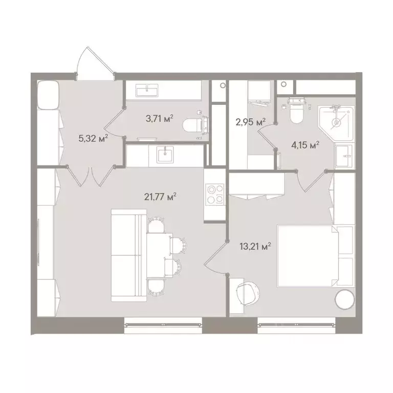 2-к кв. Москва 1-й Можайский туп., 8Ас15 (50.49 м) - Фото 1