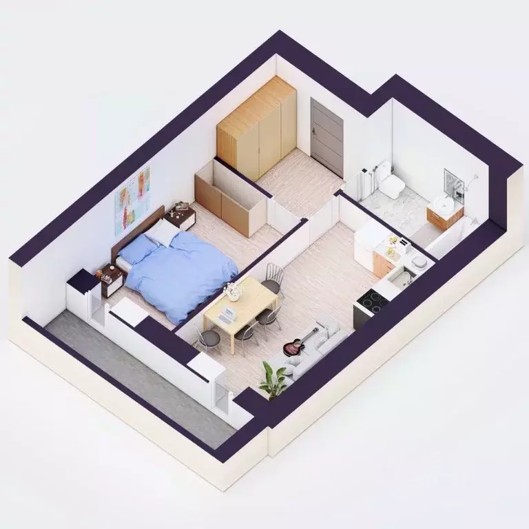 2-к кв. Башкортостан, Уфа Кавказская ул., 24 (39.49 м) - Фото 2