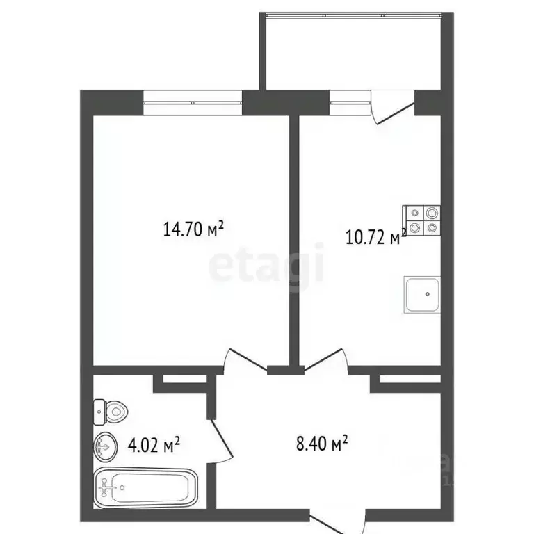 1-к кв. Чувашия, Чебоксары ул. Эльменя, 24 (38.5 м) - Фото 1