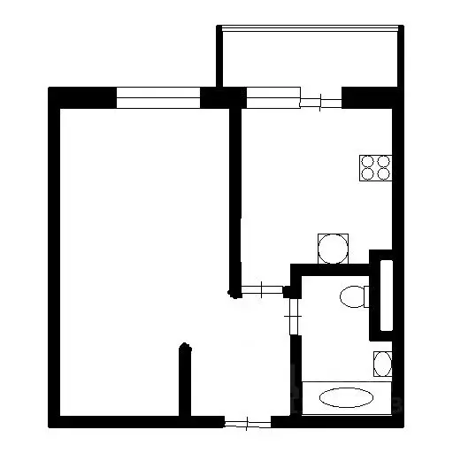 1-к кв. Томская область, Томск ул. Андрея Крячкова, 21 (35.0 м) - Фото 2