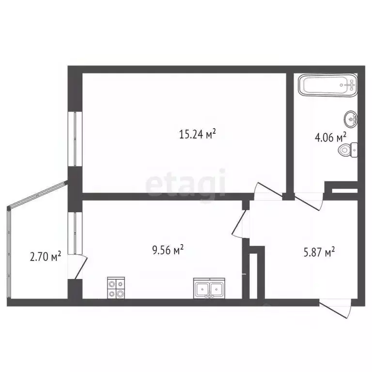 1-к кв. Саха (Якутия), Якутск ул. Богдана Чижика, 31/1 (34.7 м) - Фото 1