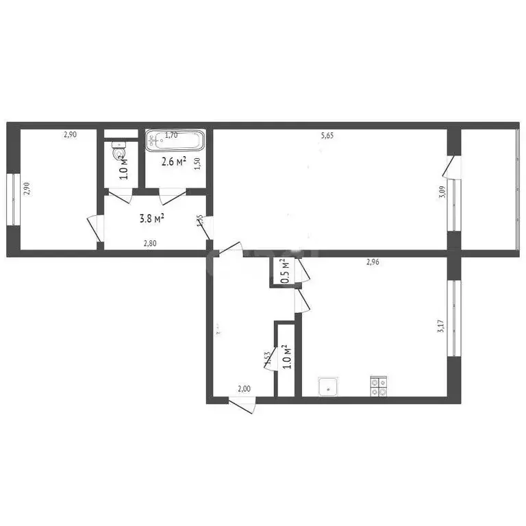 2-комнатная квартира: Бийск, переулок Николая Липового, 64/1 (43 м) - Фото 1