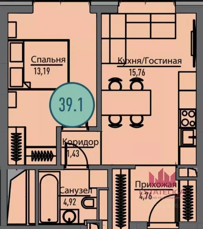 1-к кв. Москва Волгоградский просп., 32/3к5 (39.1 м) - Фото 1