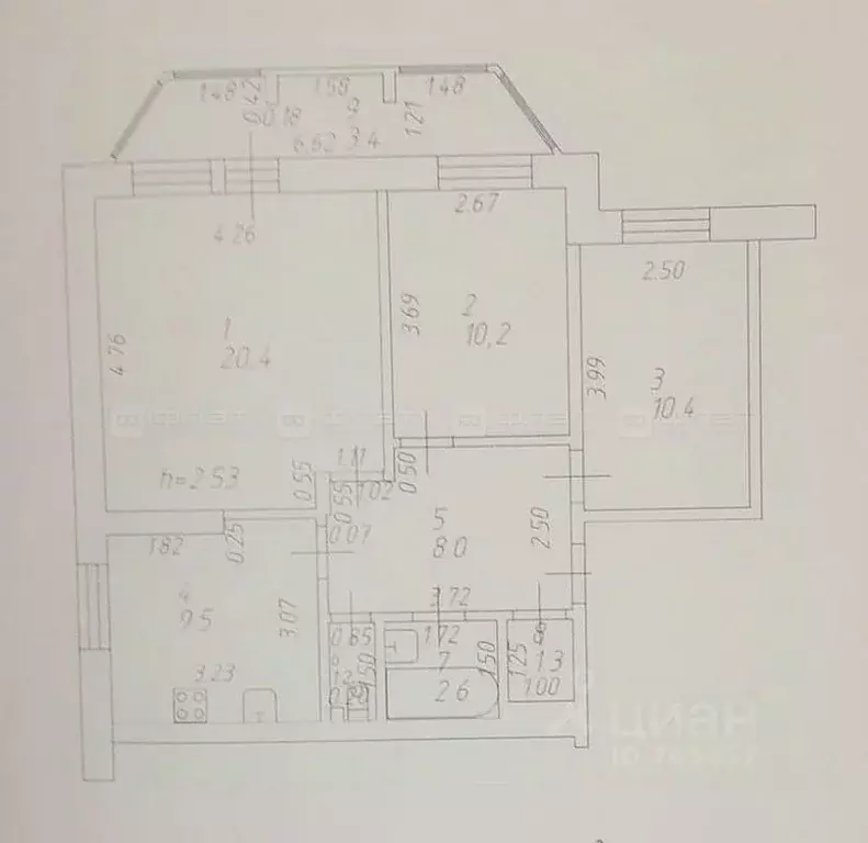 3-к кв. Татарстан, Казань ул. Адоратского, 39а (63.6 м) - Фото 1