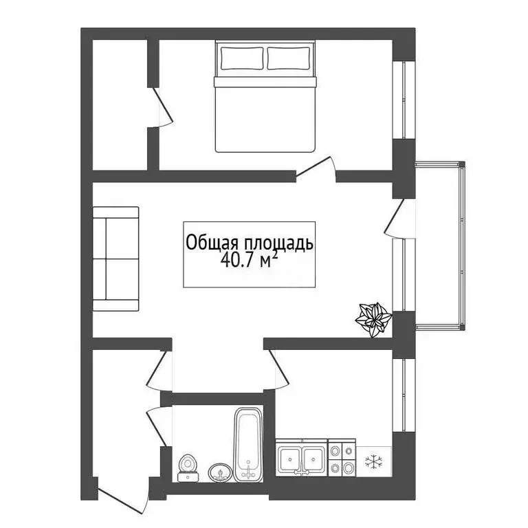 Квартира-студия: Новосибирск, Советский район, микрорайон ... - Фото 1