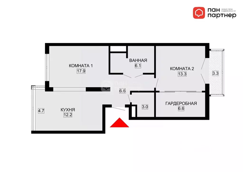 2-к кв. Санкт-Петербург Петергофское ш., 45 (73.7 м) - Фото 2