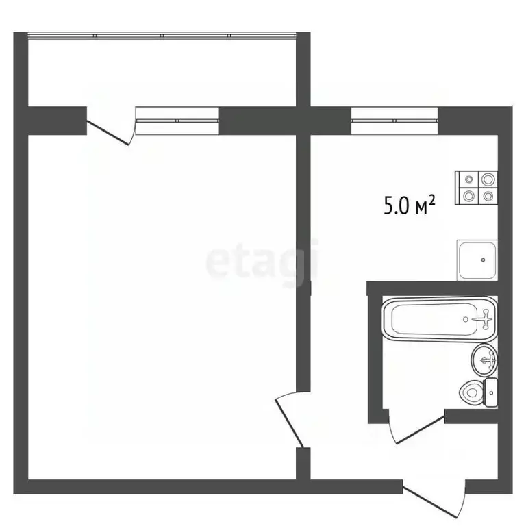 1-к кв. Владимирская область, Муром ул. Воровского, 95 (32.2 м) - Фото 1
