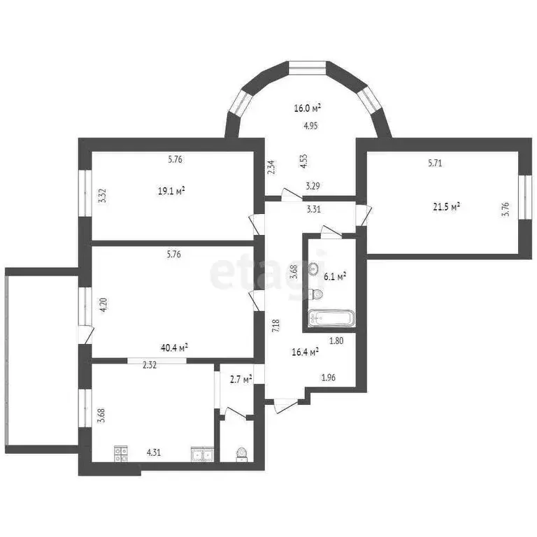 4-комнатная квартира: Тюмень, Депутатская улица, 80к1 (121.4 м) - Фото 1