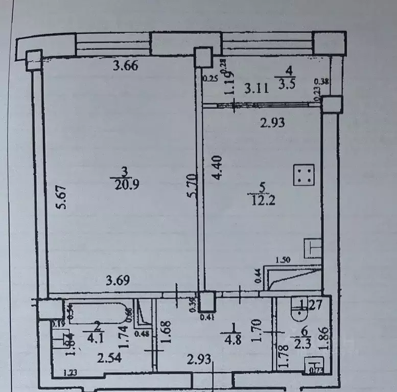 2-к кв. Башкортостан, Уфа ул. Гоголя, 79 (48.0 м) - Фото 2