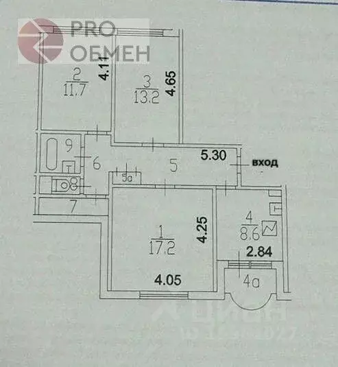 3-к кв. Москва Люсиновская ул., 4 (67.4 м) - Фото 1