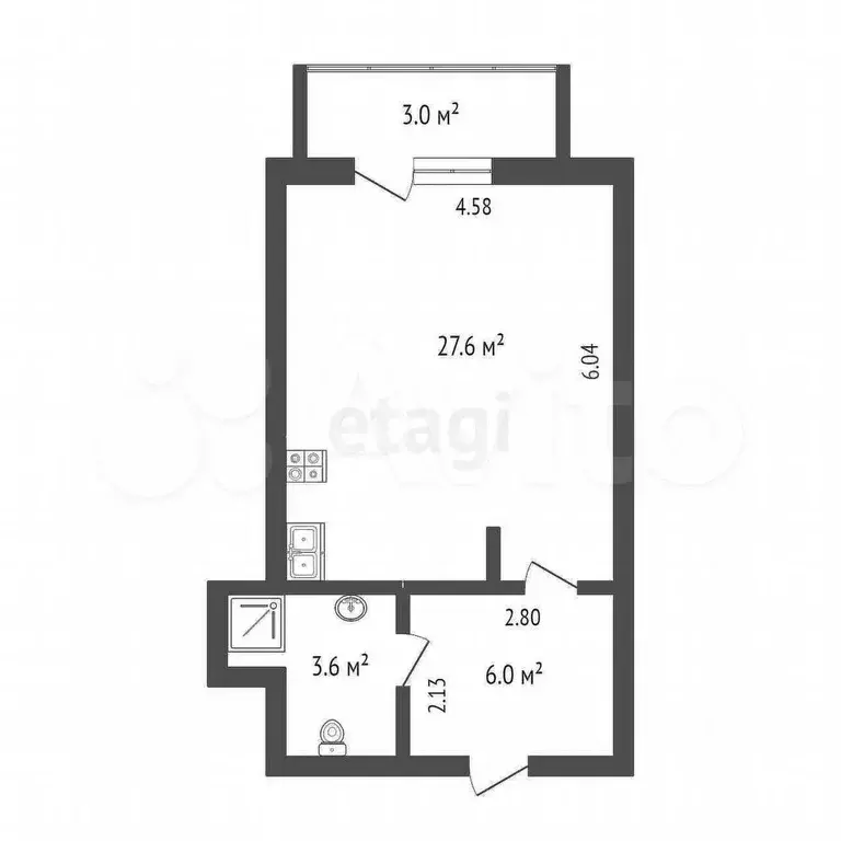 Квартира-студия, 38,2 м, 2/10 эт. - Фото 0