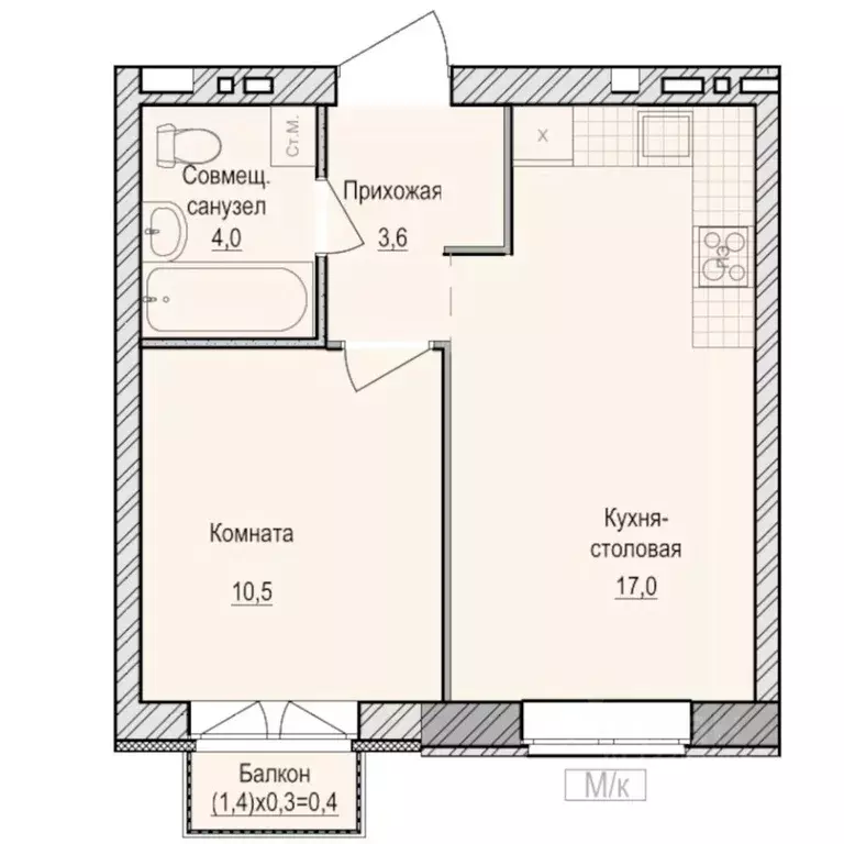 1-к кв. Удмуртия, Завьяловский район, с. Первомайский Санвилл жилой ... - Фото 1