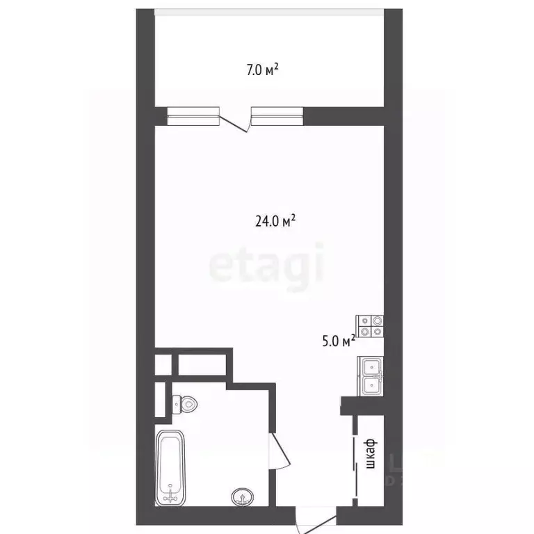 Студия Севастополь ул. Летчиков, 10 (35.0 м) - Фото 2