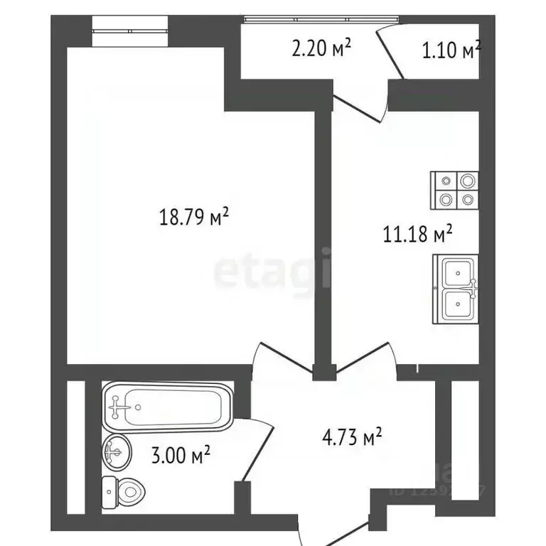 1-к кв. Крым, Симферополь ул. Грибоедова, 7 (40.11 м) - Фото 1