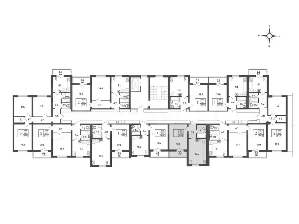 1-к. квартира, 41 м, 3/5 эт. - Фото 1