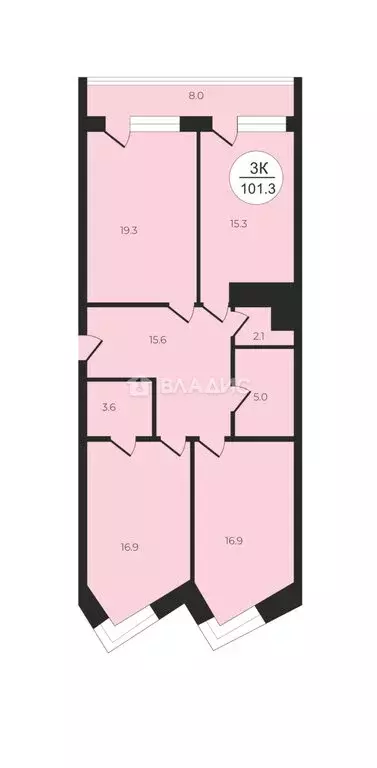 3-комнатная квартира: Москва, Береговой проезд, 1А (102.3 м) - Фото 1