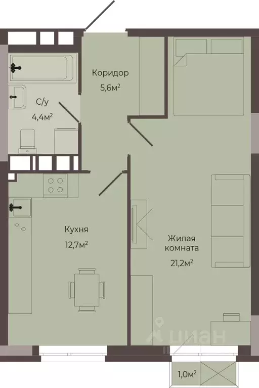 1-к кв. Нижегородская область, Нижний Новгород Соцгород жилрайон, 1-й ... - Фото 1