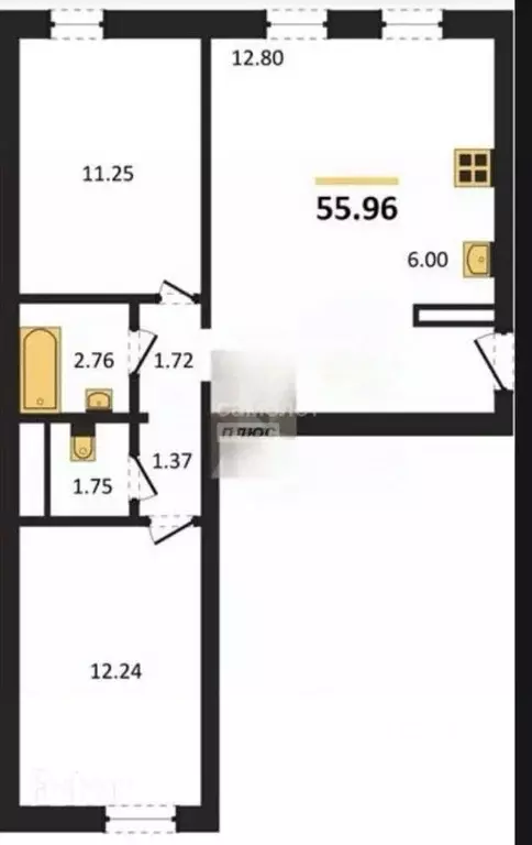 2-к кв. Челябинская область, Челябинск Нефтебазовая ул. (55.96 м) - Фото 1