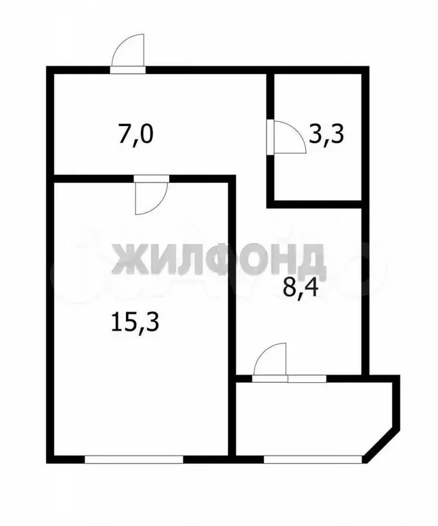 1-к. квартира, 34,1 м, 7/9 эт. - Фото 0