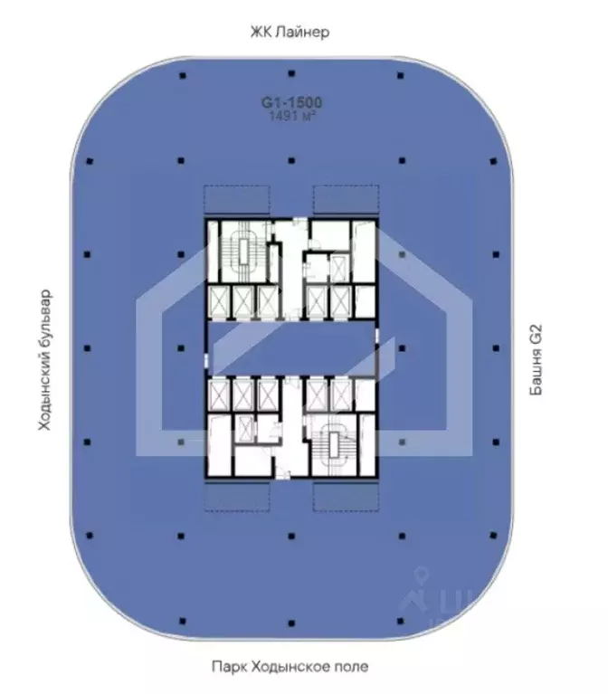 Помещение свободного назначения в Москва Ходынский бул., 20А/2 (1490 ... - Фото 2