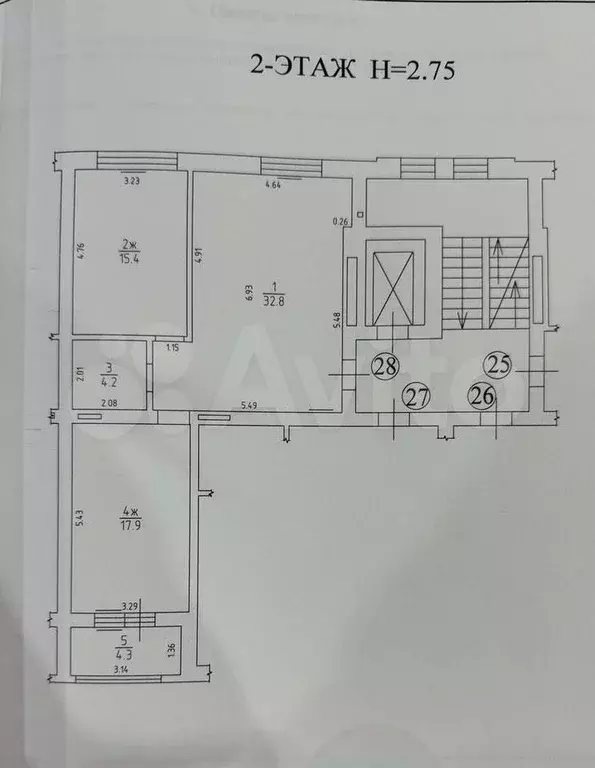 2-к. квартира, 74,6 м, 2/5 эт. - Фото 0