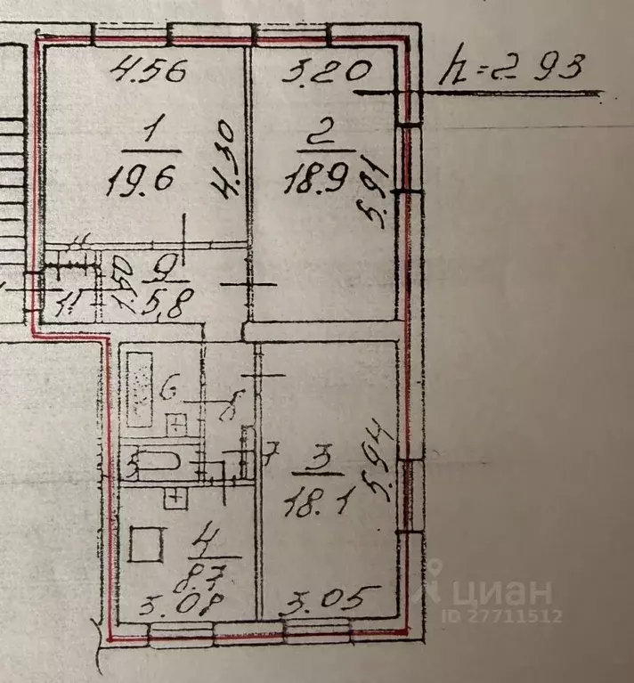 3-к кв. Санкт-Петербург, Санкт-Петербург, Колпино просп. Ленина, 23 ... - Фото 2