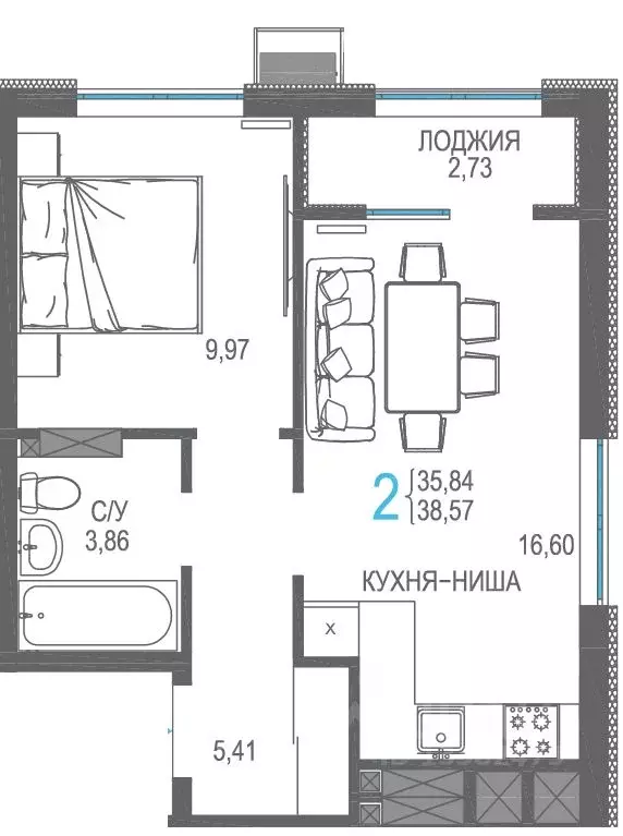 2-к кв. Крым, Симферопольский район, Гвардейское пгт, Республика жилой ... - Фото 0