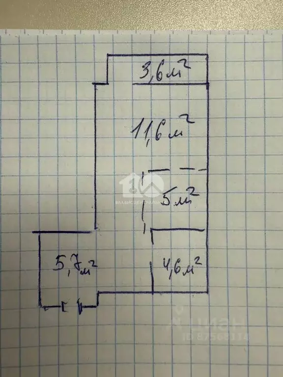 Студия Новосибирская область, Новосибирск Приморская ул., 24 (30.0 м) - Фото 2