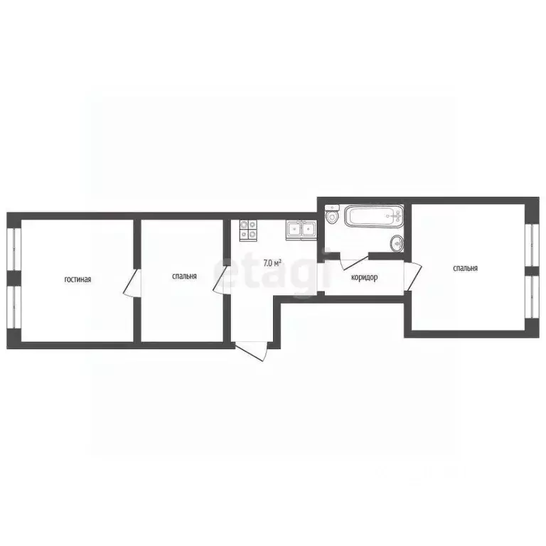 3-к кв. Оренбургская область, Оренбург ул. Аксакова, 14 (70.0 м) - Фото 1