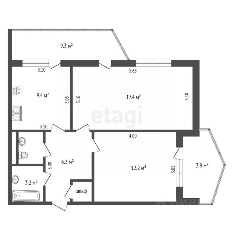 2-к кв. Крым, Ялта ул. Найденова, 16к1 (65.0 м) - Фото 2